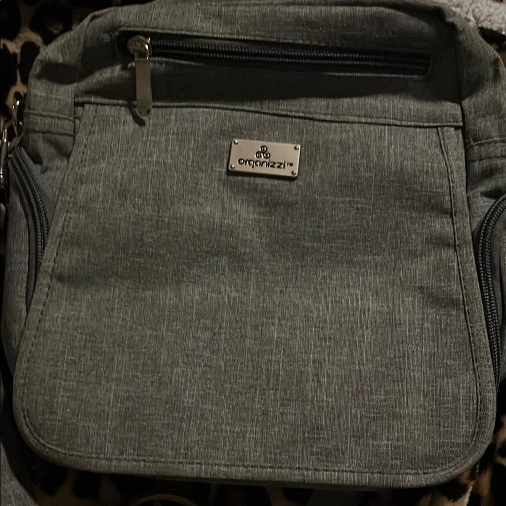Gray Crossbody Bag with Durable Canvas Material